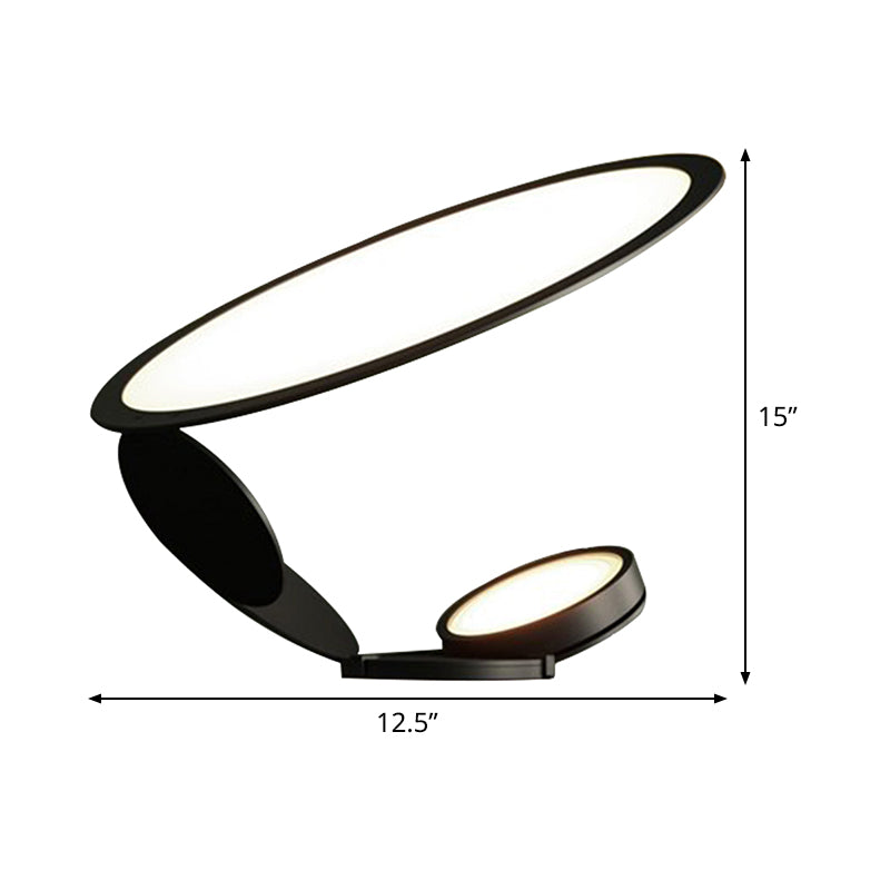 Éclair de travail circulaire noir moderniste LED Metal Reading Livre Light for Living Room