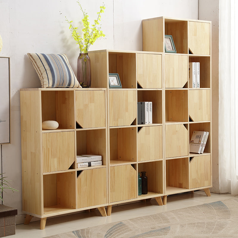 Contemporary Style Wooden Bookcase Vertical Closed Back Bookshelf