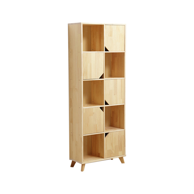 Contemporary Style Wooden Bookcase Vertical Closed Back Bookshelf