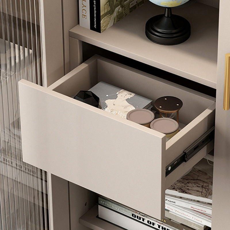 Urban Vertical Standard Bookshelf Manufactured Wood Bookcase with Door and Drawer