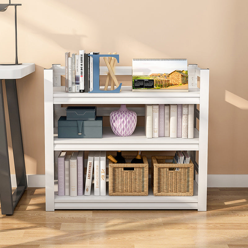 Modern Style Bookshelf 3-shelf Open Back Metal Bookcase for Home