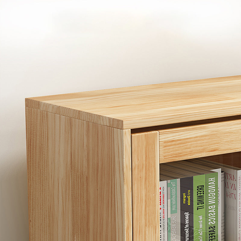 Contemporary Wooden Bookcase Vertical Closed Back Bookshelf for Home Office