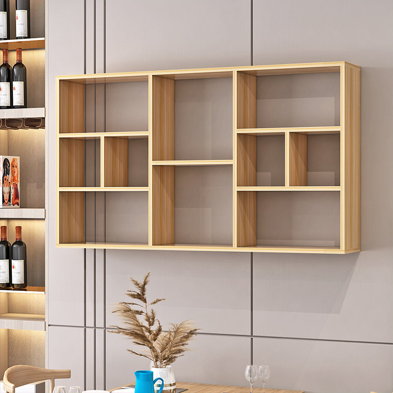 Contemporary Wall Unit Bookshelf Horizontal Manufactured Wood Bookcase