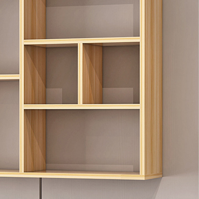 Contemporary Wall Unit Bookshelf Horizontal Manufactured Wood Bookcase