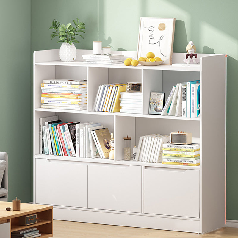 Standard Bookshelf With Doors Contemporary Bookcase for Study Room