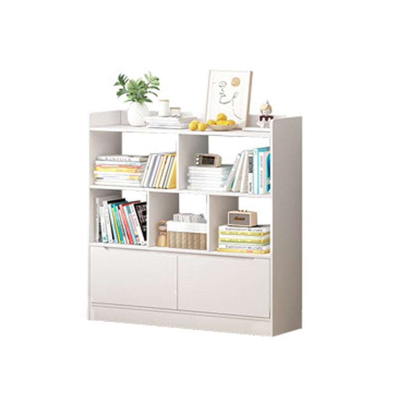 Standard Bookshelf With Doors Contemporary Bookcase for Study Room