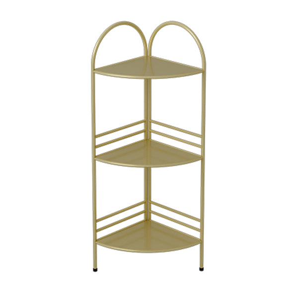 Modern Style Corner Bookshelf Open Back Metal Bookcase for Home