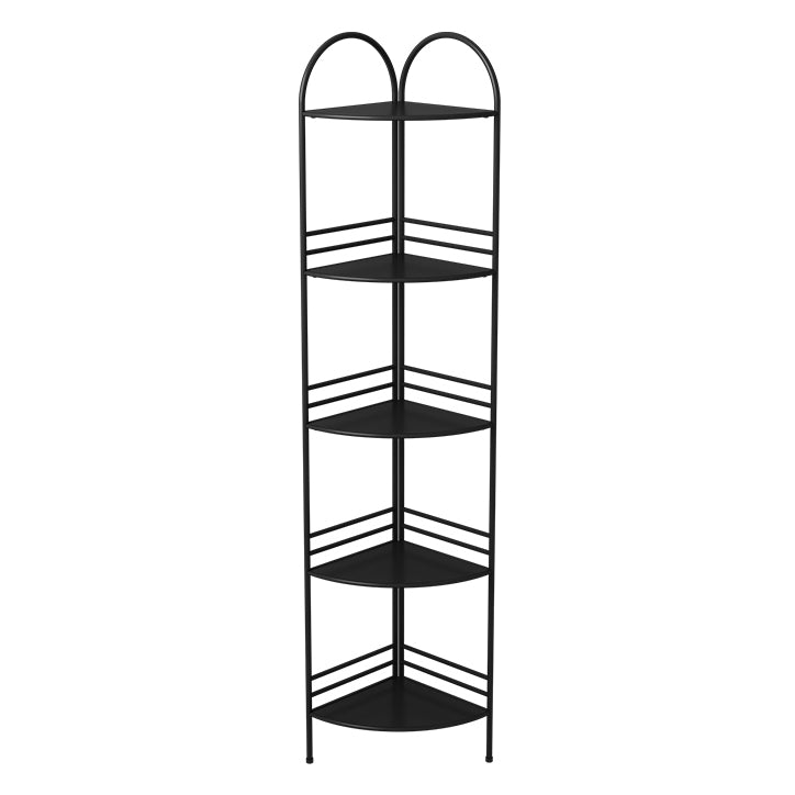 Modern Style Corner Bookshelf Open Back Metal Bookcase for Home