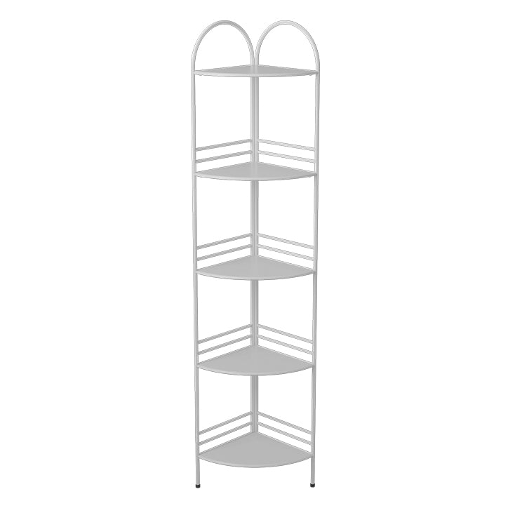 Modern Style Corner Bookshelf Open Back Metal Bookcase for Home