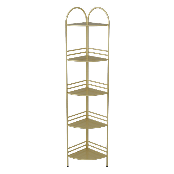 Modern Style Corner Bookshelf Open Back Metal Bookcase for Home