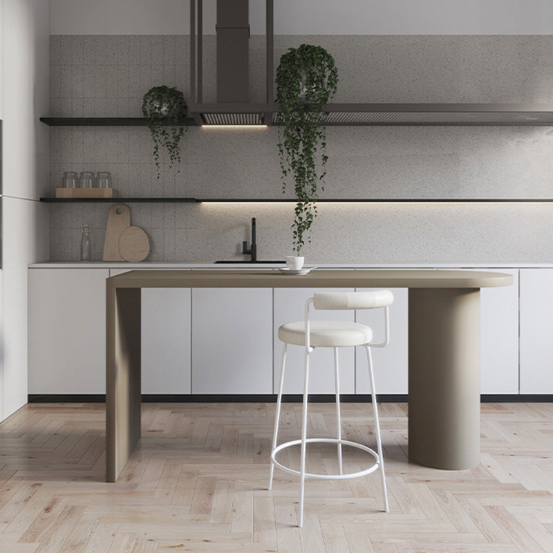 Wood Top and Wood Pedestal Dining Table Contemporary Bar Table for Island