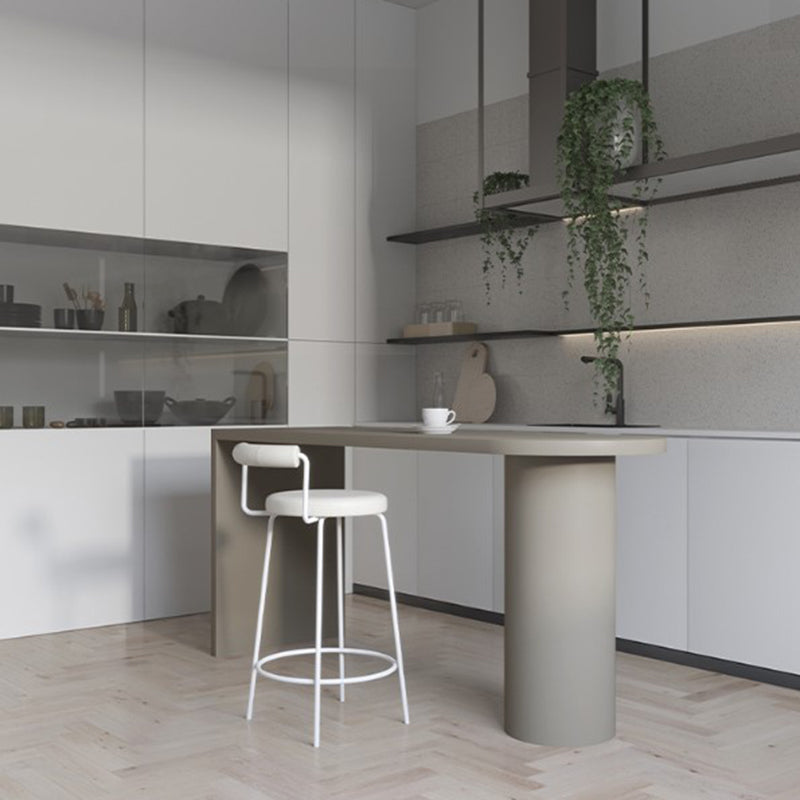 Wood Top and Wood Pedestal Dining Table Contemporary Bar Table for Island