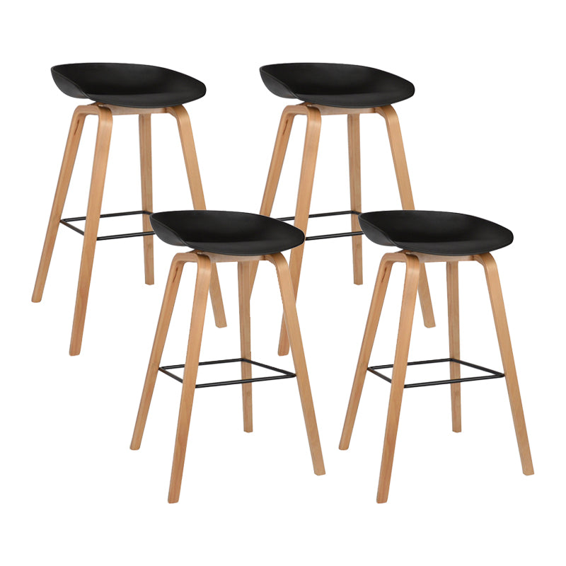 Modern Counter Bucket Bar Stool Armless Plastic Bar Stool with Footrest