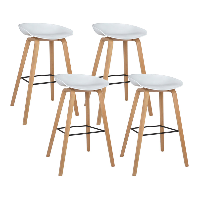 Modern Counter Bucket Bar Stool Armless Plastic Bar Stool with Footrest