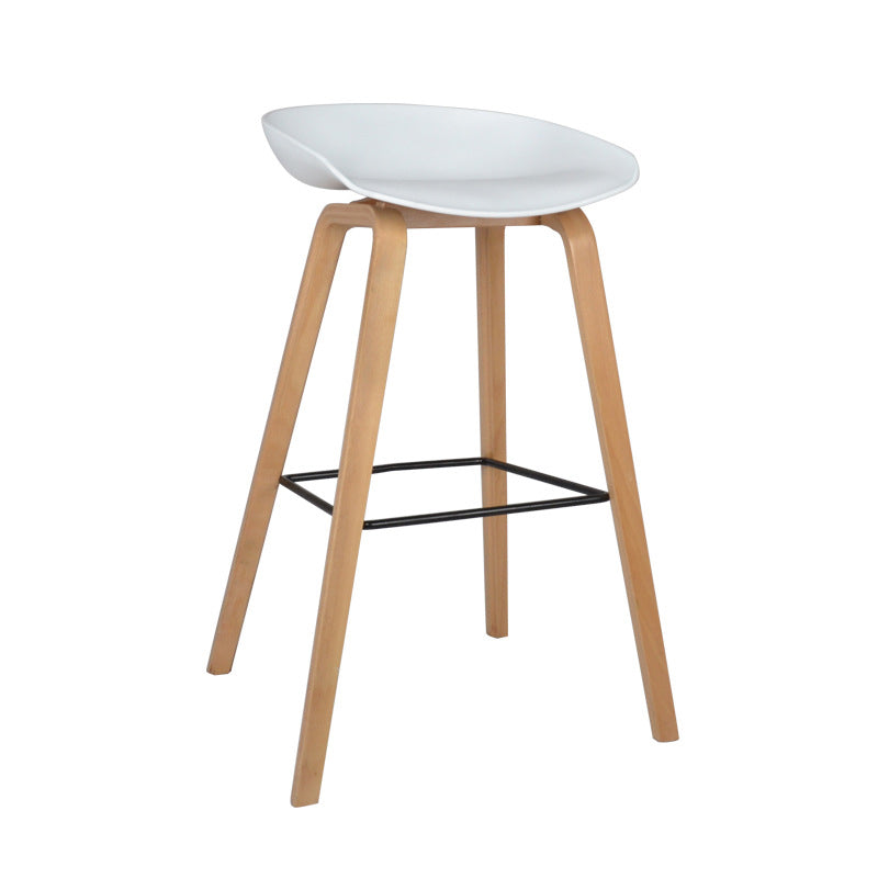 Modern Counter Bucket Bar Stool Armless Plastic Bar Stool with Footrest