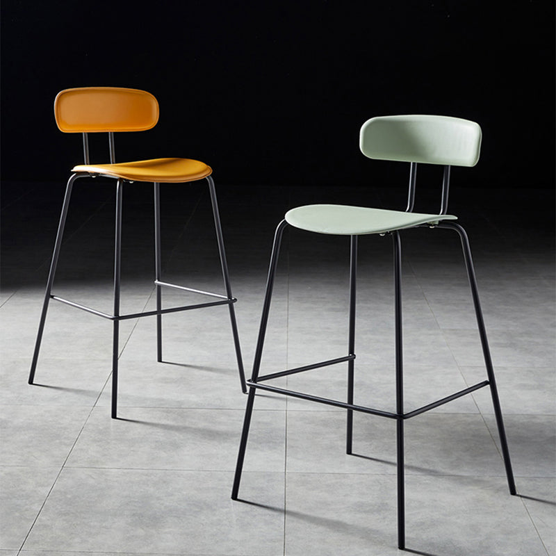 Nordic Style Leather Seat Backrest Bar Chair Front Desk High Chair