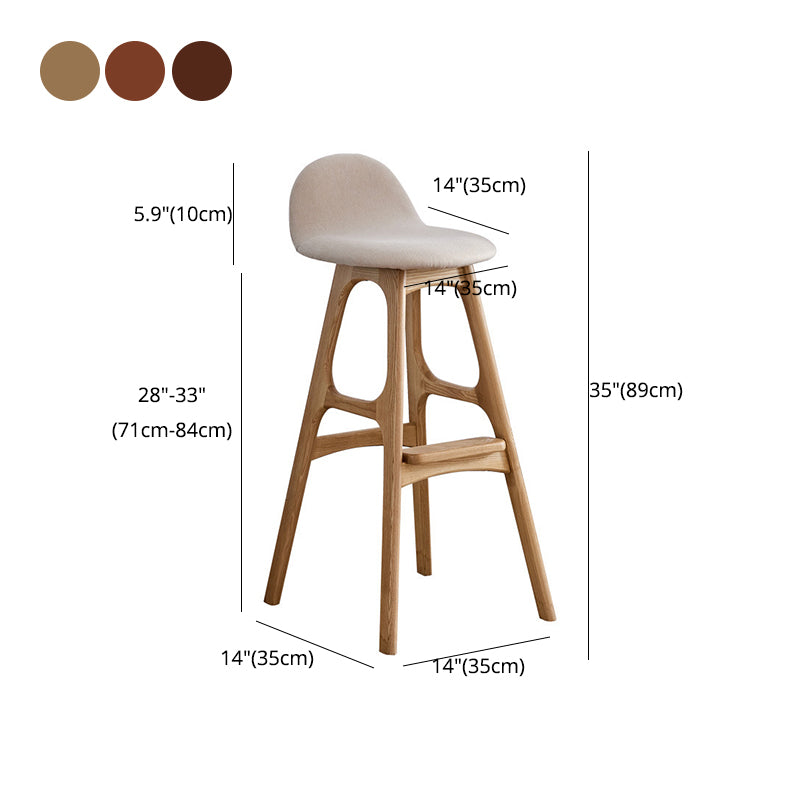 Scandinavian Style Bar-stool with Wooden Legs Counter Stool for Kitchen Bar
