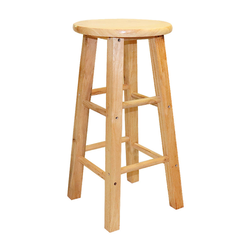 Modern Armless Backless Counter Stool Wood Cashier Bar Stool with Wooden Seat and Pedal