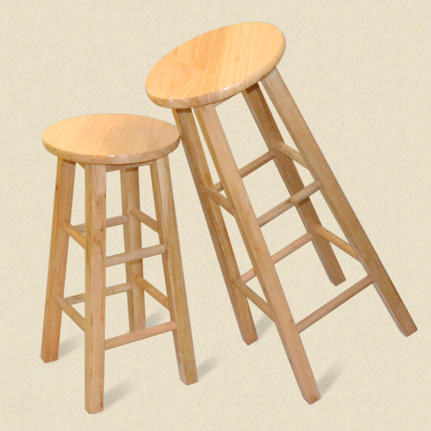 Modern Armless Backless Counter Stool Wood Cashier Bar Stool with Wooden Seat and Pedal