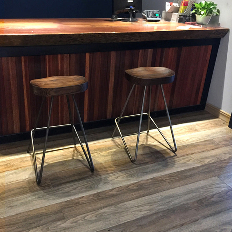 Modern Style Solid Wood Bar Stool with Footrest Bistro Bar Stool