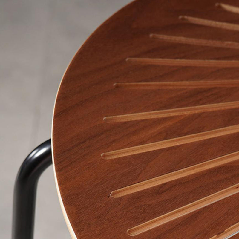 Industrial Armless Solid Wood Barstools 25-Inch Metal Bar Stool