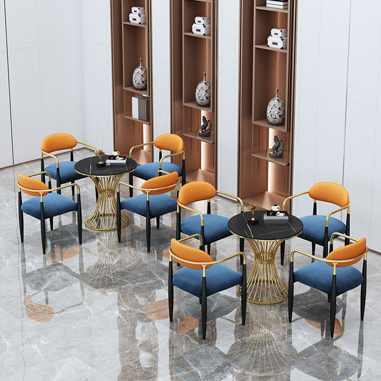 Glam Black Sintered Stone Dining Table Set 1/2/5 Pieces Dining Set for Home Use