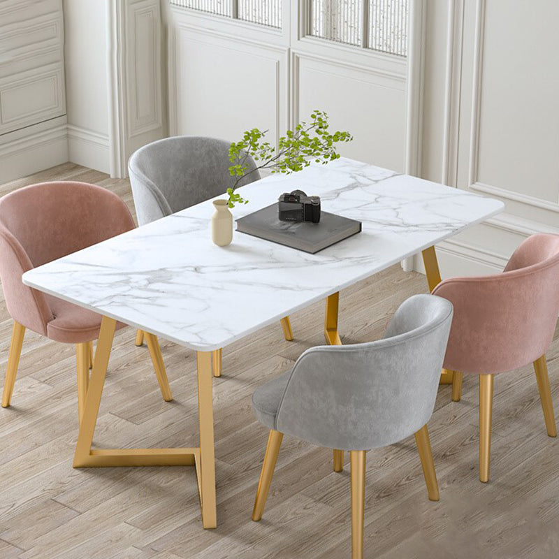 Traditional Luxury Rectangle Dining Table Stone Dining Site Table for Home