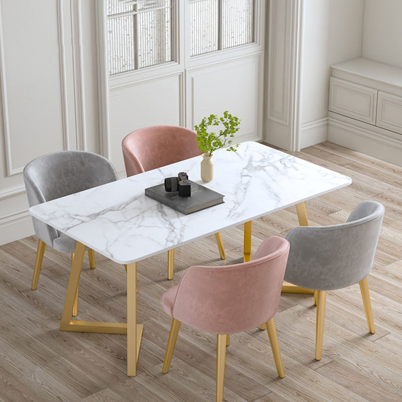 Traditional Luxury Rectangle Dining Table Stone Dining Site Table for Home