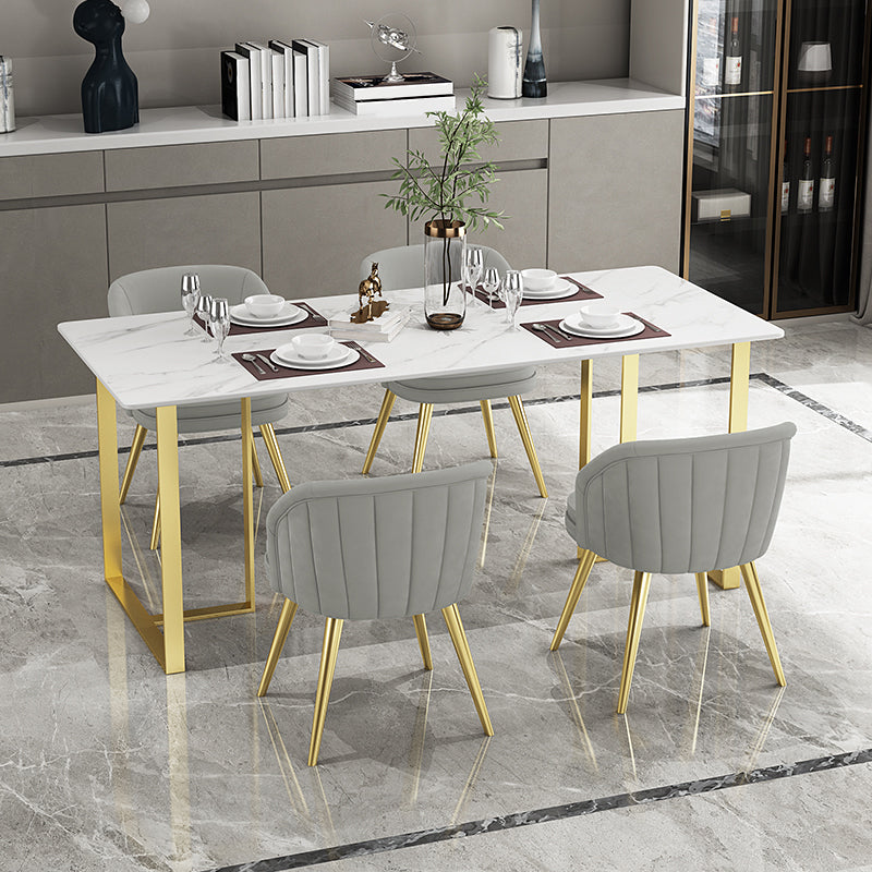 Traditional Luxury Rectangle Table Stone Double Pedestal Dining Site Table