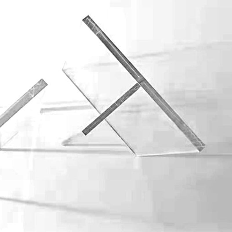 Rectangle Transparent Base Dining Table Modern Stone Double Pedestal Table