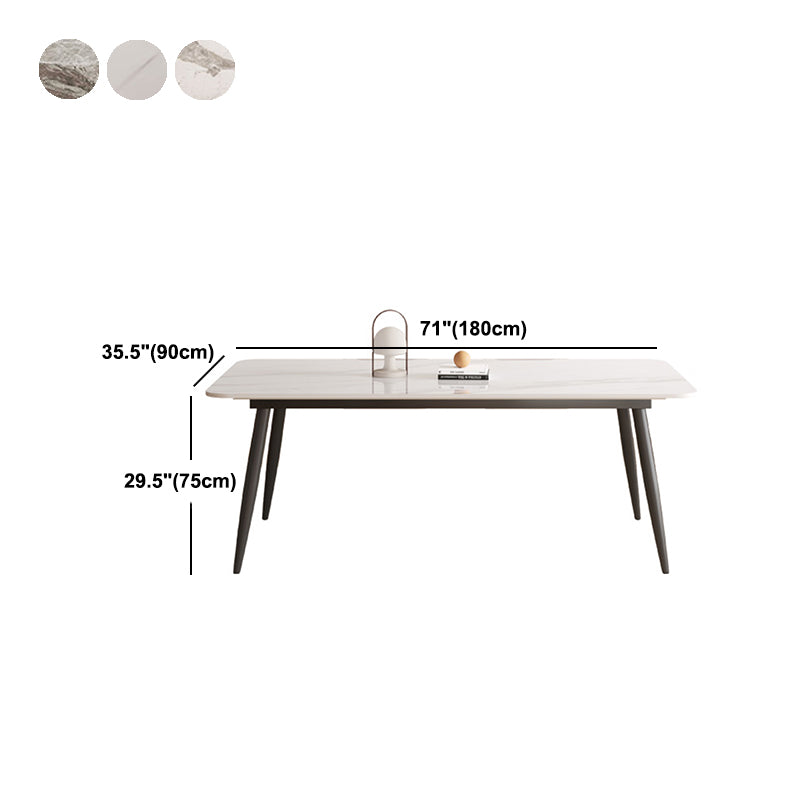 Modern 4 Legs Dining Table Sintered Stone Rectangle Table for Home