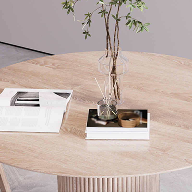 Solid Wood Home Dining Table Modern Round Dining Room Table with Pedestal Base