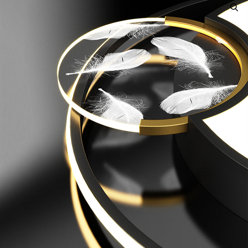 Modern Feather Ceiling Light Metal Geometric LED Flush Mount Light for Living Room