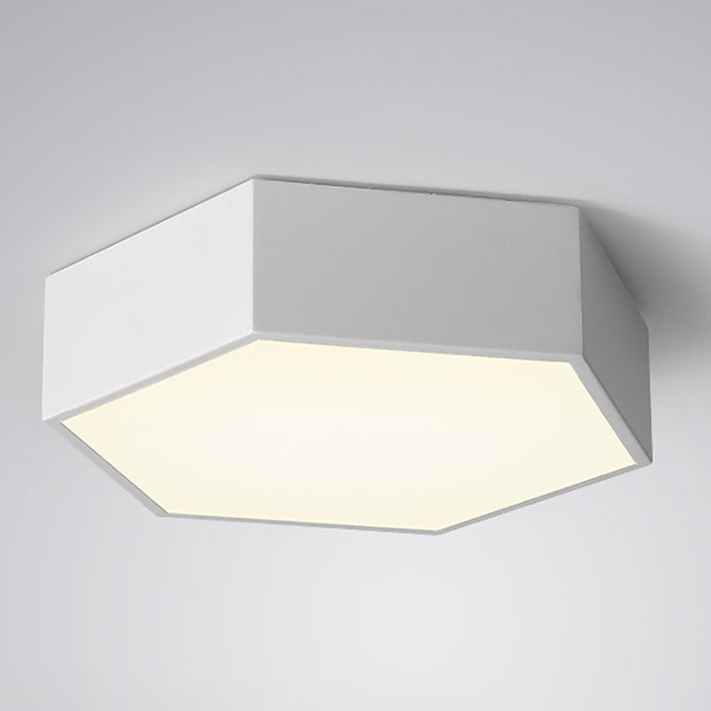 Nordic Hexagon Ceiling Light Colorful LED Flush Mount Light for Bedroom