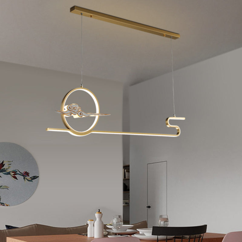 Contemporary Style Linear Shape Island Lighting Ideas Metal 2 Light Hanging Pendant Lights