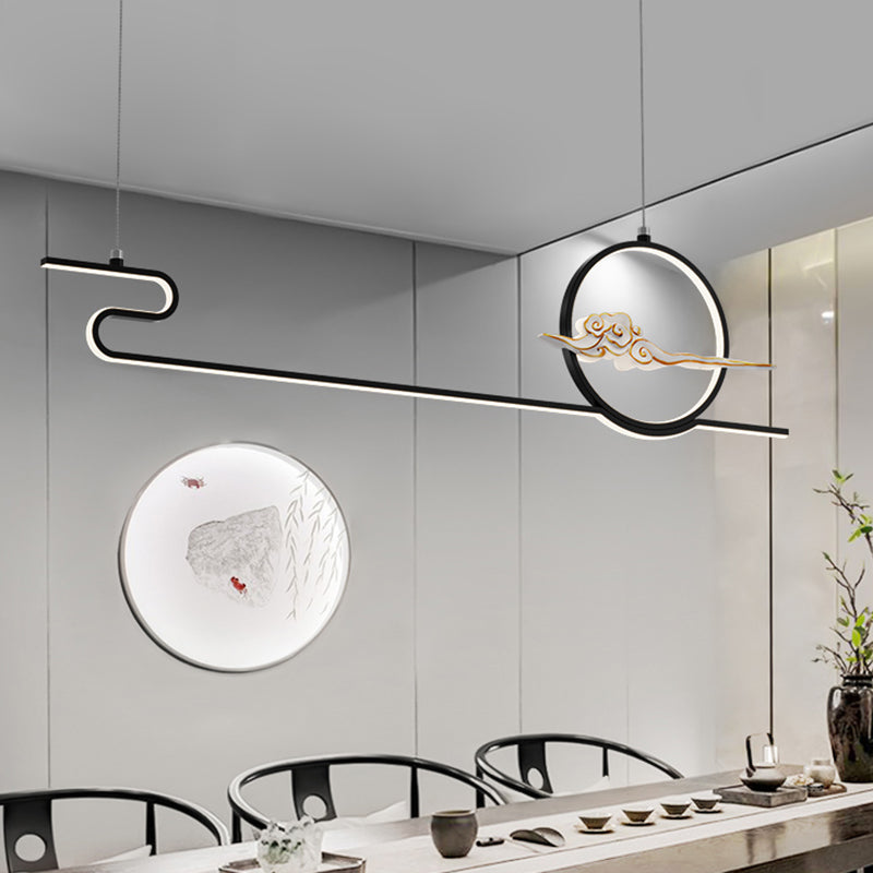 Contemporary Style Linear Shape Island Lighting Ideas Metal 2 Light Hanging Pendant Lights