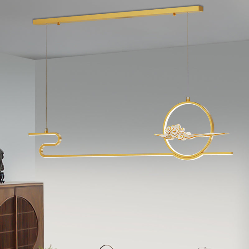 Contemporary Style Linear Shape Island Lighting Ideas Metal 2 Light Hanging Pendant Lights