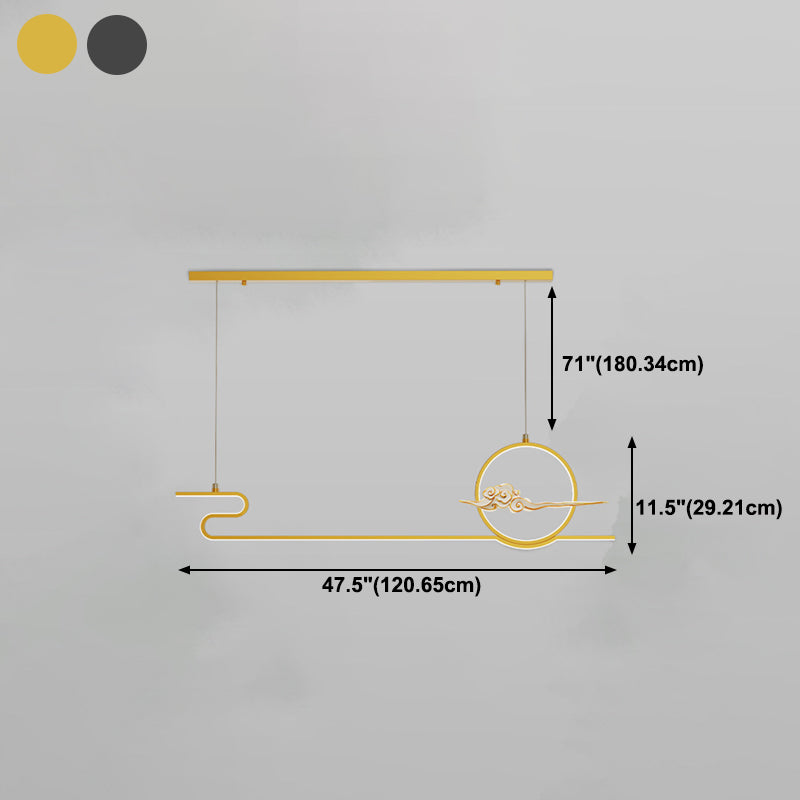 Contemporary Style Linear Shape Island Lighting Ideas Metal 2 Light Hanging Pendant Lights