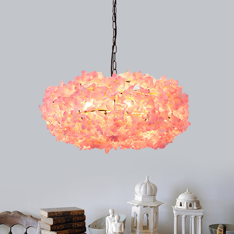 Accensione del fiore industriale 1 lampadina a ciondolo in metallo a led in nero per il ristorante