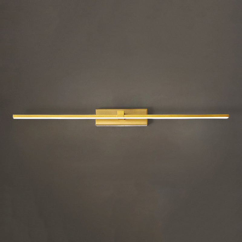 Metal Linear Shape Mirror Wall Light Modern Style 1 Light Mirror Wall Light Sconce
