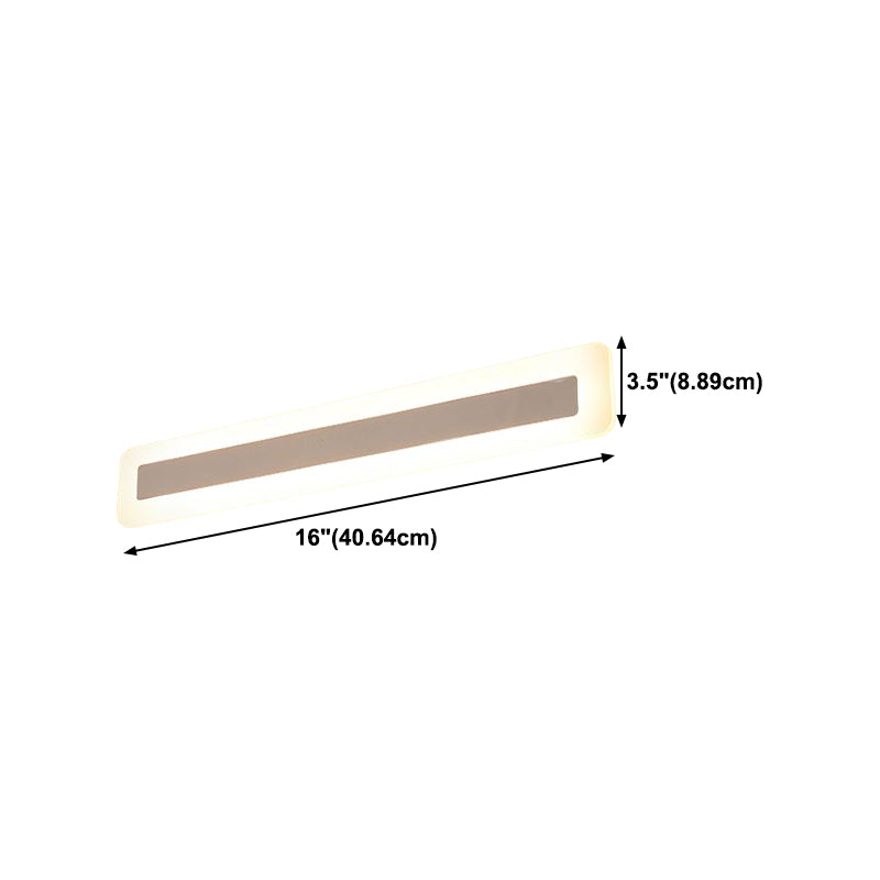 2-Light Rectangle Vanity Wall Lights Modern Style Metal Vanity Lights