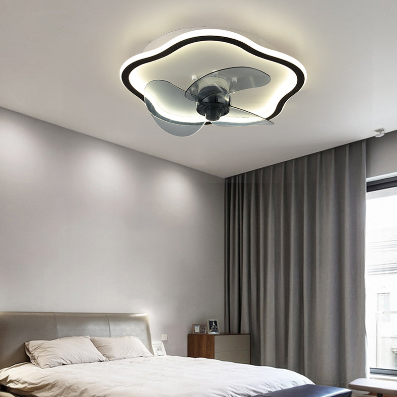 1-Light Ceiling Fan Light Modern Style Metal Ceiling Fan Lighting for Bedroom