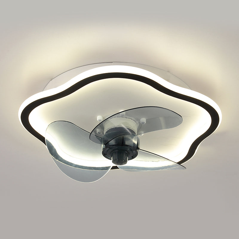 1-Light Ceiling Fan Light Modern Style Metal Ceiling Fan Lighting for Bedroom