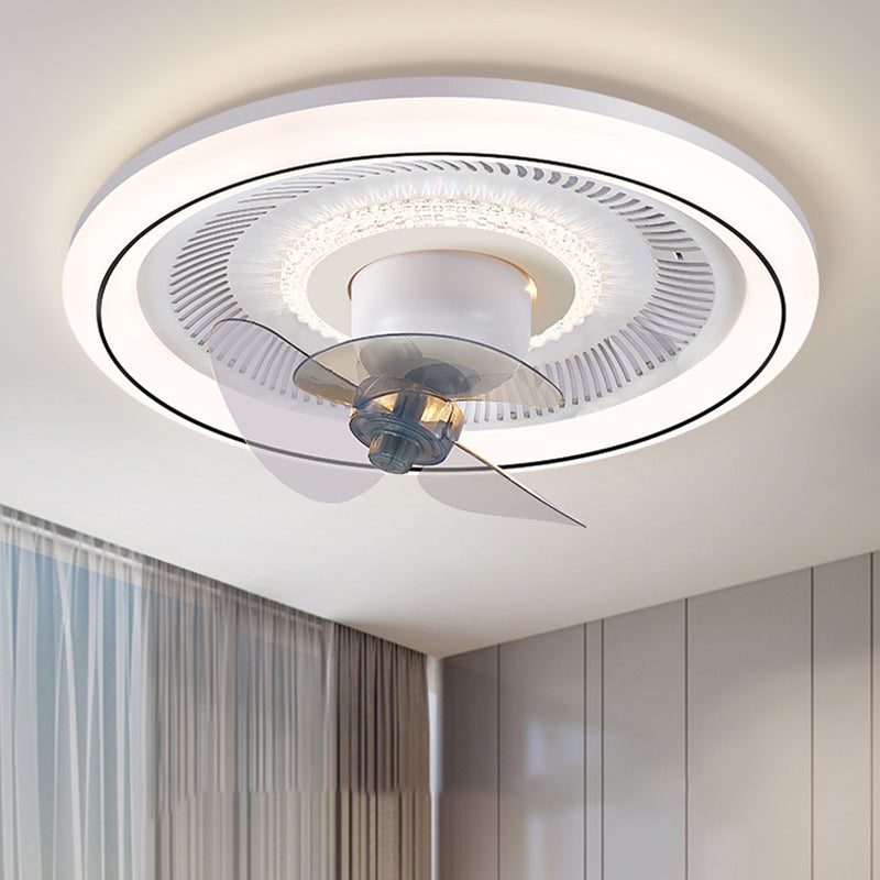 Metal Round Ceiling Fan Light Modern-Style LED Ceiling Mounted Light