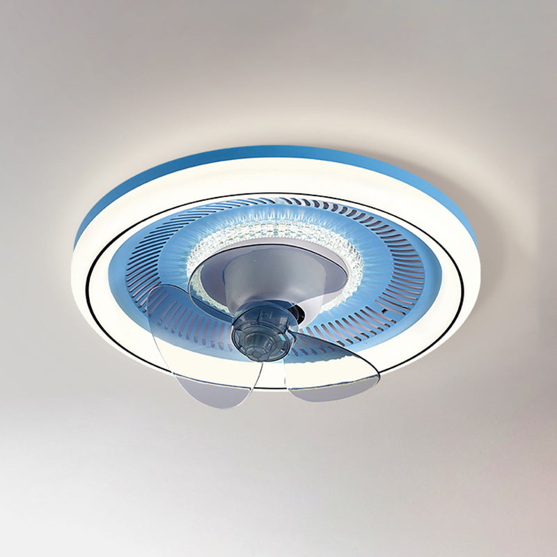 Metal Round Ceiling Fan Light Modern-Style LED Ceiling Mounted Light