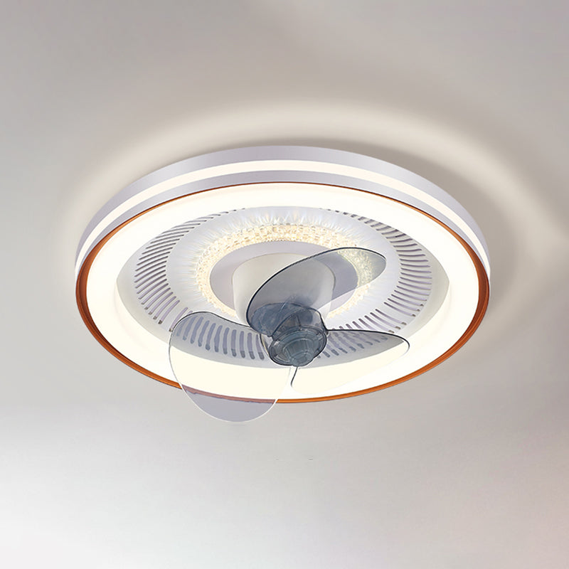 Metal Round Ceiling Fan Light Modern-Style LED Ceiling Mounted Light