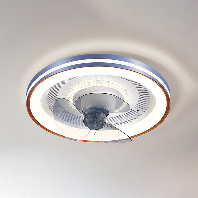Metal Round Ceiling Fan Light Modern-Style LED Ceiling Mounted Light