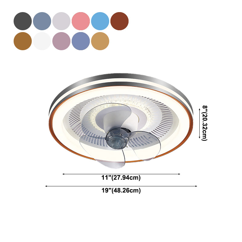 Metal Round Ceiling Fan Light Modern-Style LED Ceiling Mounted Light