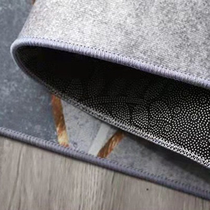 Orange Modern Rug Polyester Geometric Rug Stain Resistant Rug Drawing Room