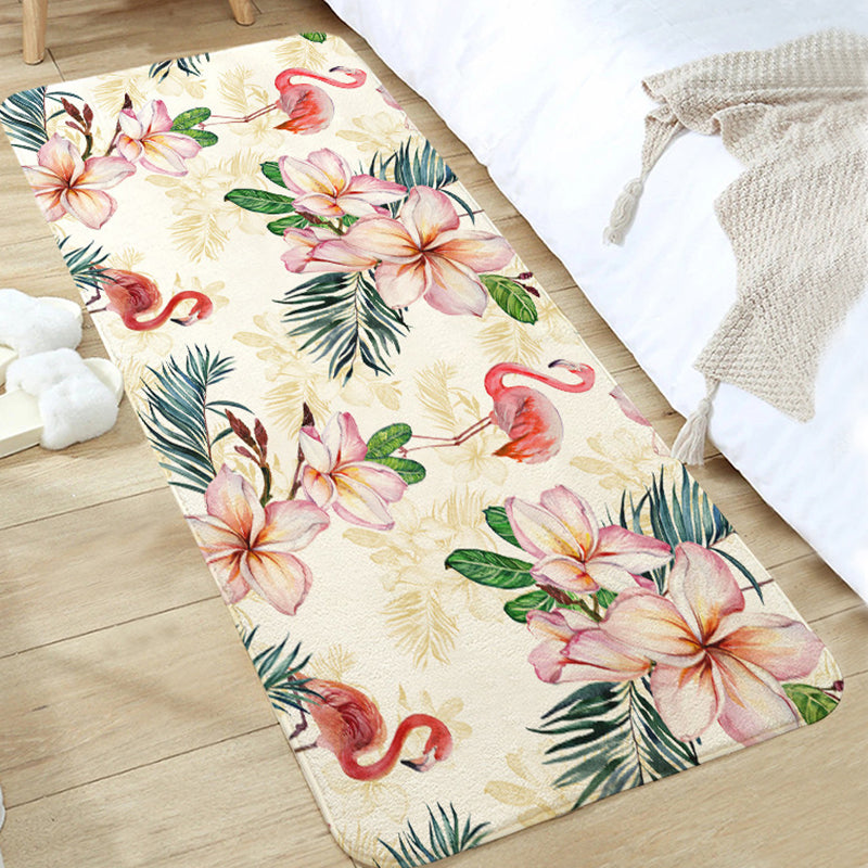 Green Plant Carpet Polyester Modern Area Carpet Non-Slip Backing Carpet for Drawing Room